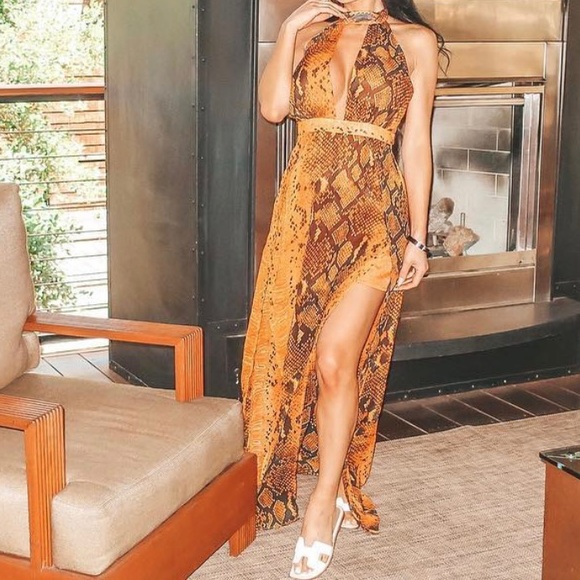 High split PLT summer dress with print - Picture 1 of 7